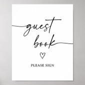 Modernes Script Baby Shooting Guest Book Sign Poster (Vorne)