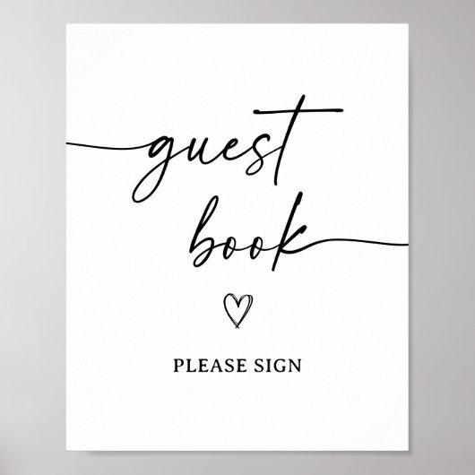 Modernes Script Baby Shooting Guest Book Sign Poster (Vorne)