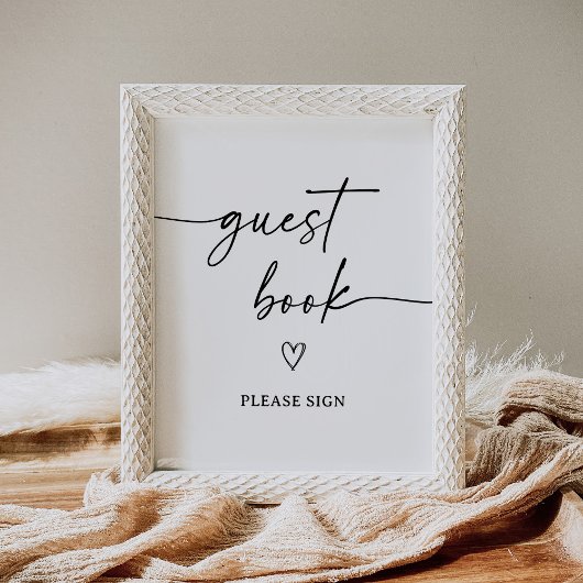 Modernes Script Baby Shooting Guest Book Sign Poster