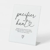 Modernes Script Baby Shooting Schnuller Hunt Sign Sockelschild (Vorderseite)