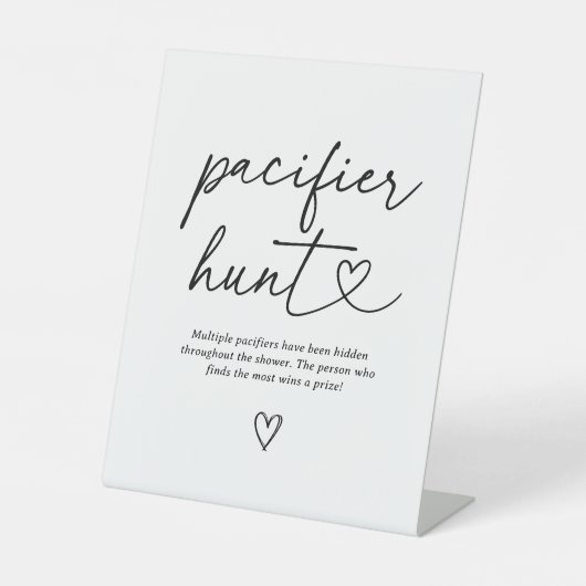 Modernes Script Baby Shooting Schnuller Hunt Sign Sockelschild (Vorderseite)