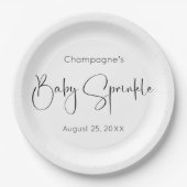 Modernes Script Baby Sprinkle Pappteller (Vorderseite)