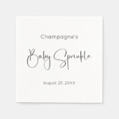 Modernes Script Baby Sprinkle Serviette (Vorderseite)