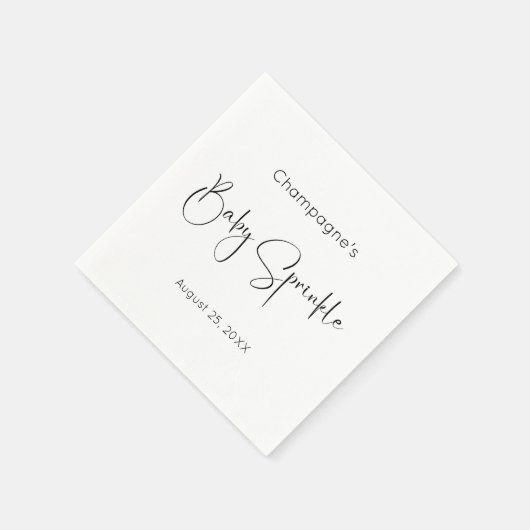 Modernes Script Baby Sprinkle Serviette (Ecke)