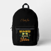 Modernes Script Bachelorette Beach Party Swag Bedruckter Rucksack (Vorderseite)