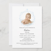 Modernes Script Baptisse Baby Foto Einladung (Vorderseite)
