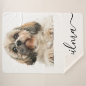 Modernes Script-Begleiter-Foto Monogram Sherpadecke (Vorderseite (Horizontal))