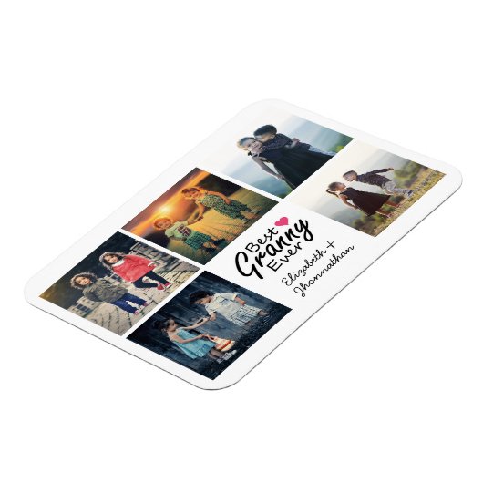Modernes Script Beste Granny je Foto Collage Gesch Magnet (Linke Seite)