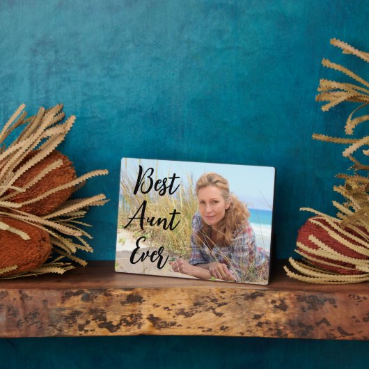 Modernes Script Beste Tante je Foto Fotoplatte (Seite)