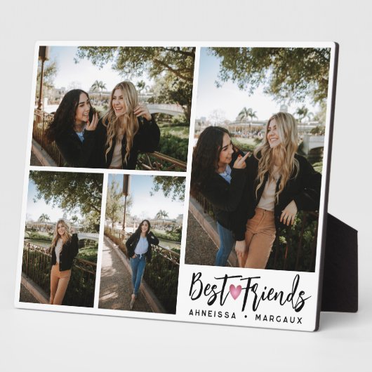 Modernes Script Bestfriends Vier Foto Collage Gesc Fotoplatte (Seite)