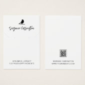 Modernes Script Bird Logo. Schmuckkarte (Vorne & Hinten)