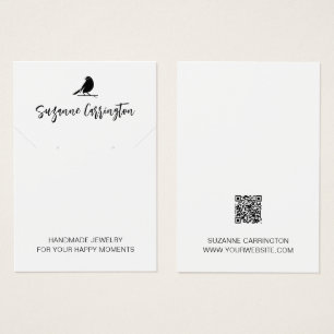 Modernes Script Bird Logo. Schmuckkarte