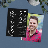 Modernes Script Black 2024 Foto Abschluss Ankündigung