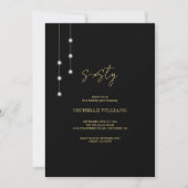 Modernes Script Black and Gold Party Einladung (Vorderseite)