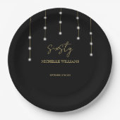 Modernes Script Black and Gold Party Pappteller (Vorderseite)