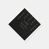 Modernes Script Black and Gold Party Serviette (Ecke)