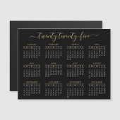 Modernes Script Black Gold 2023 Calendar Magnet (Vorne/Hinten)