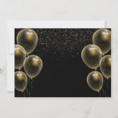 Modernes Script Black Gold Balloon Abschluss Foto Dankeskarte (Rückseite)