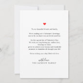 Modernes Script Black Heart Valentine's Card Foto Einladung (Rückseite)