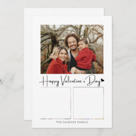 Modernes Script Black Heart Valentine's Card Foto Einladung
