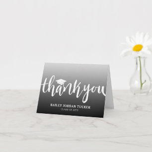 Modernes Script Black Ombre Abschluss Vielen Dank Karte