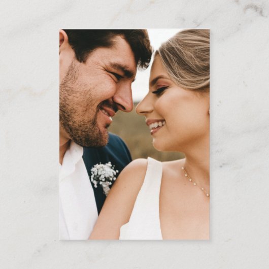 Modernes Script Black Qr Code Foto Hochzeitsdetail Begleitkarte (Rückseite)