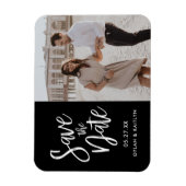 Modernes Script Black Save the Date Foto Magnet (Vertikal)
