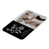 Modernes Script Black Save the Date Foto Magnet (Linke Seite)