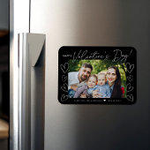 Modernes Script Black Valentine's Day Foto Magnet