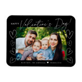 Modernes Script Black Valentine's Day Foto Magnet (Horizontal)