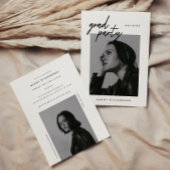 Modernes Script Black & White 2 Foto Abschluss Einladung