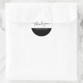Modernes Script Black & White Vielen Dank Runder Aufkleber (Tasche)
