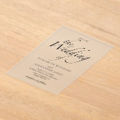 Modernes Script Black & White Wedding Acryleinladungen (Ablage )