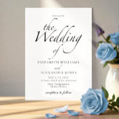 Modernes Script Black & White Wedding Einladung