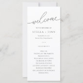 Modernes Script Black & White Wedding Programm (Vorderseite)