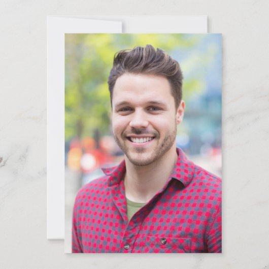 Modernes Script Blue 2024 Foto Abschluss Ankündigung (Rückseite)