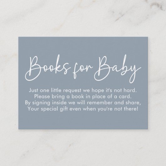 Modernes Script Blue Oh Baby einfache Bücher für B Begleitkarte (Vorderseite)