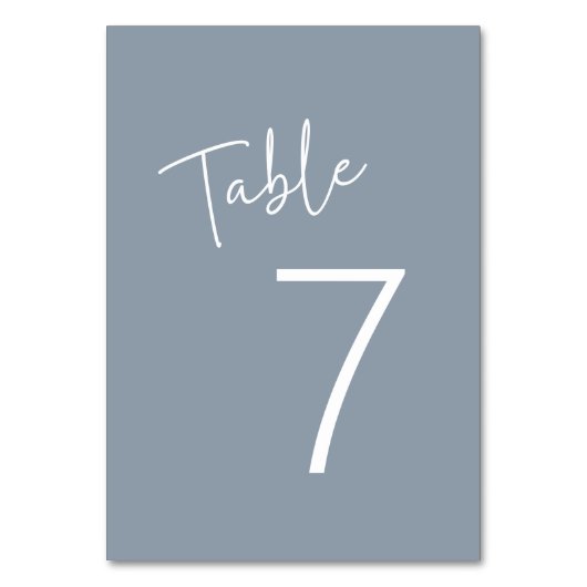 Modernes Script Blue Oh Baby Simple Baby Dusche Tischnummer (Rückseite)