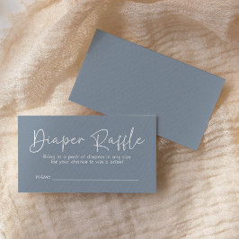 Modernes Script Blue Oh Baby Simple Diaper Raffle Begleitkarte