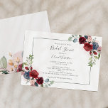 Modernes Script Blush Burgundy Brautparty Einladung<br><div class="desc">Moderne Script Blush Burgund Bloral Bridal Dusche Einladung. Mit bordeauxroten Rose, staubblauer und rustikaler Blüte kann diese Karte leicht für Ihren besondere Anlass angepasst werden, wie zum Beispiel ein Brautparty, eine Verlobungsfeier, Geburtstagsparty, Jahrestage, Familienfeiern, Wiedersehen und jeden besondere Anlass, den Sie für die kommenden Monate aufgereiht haben. Bearbeiten Sie den...</div>