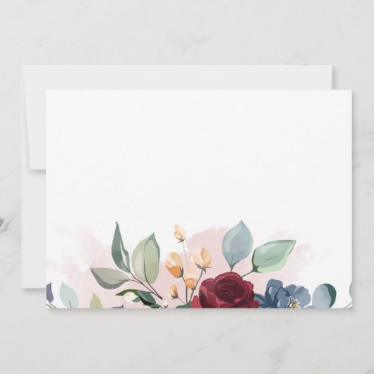 Modernes Script Blush Burgundy Brautparty Einladung (Rückseite)