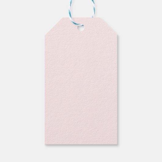 Modernes Script Blush Pink Hochzeit Willkommen Geschenkanhänger (Rückseite)