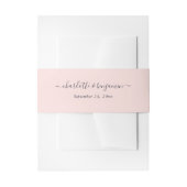 Modernes Script Blush Pink Navy Blue Wedding Einladungsbanderole (Vorderseite Beispiel)