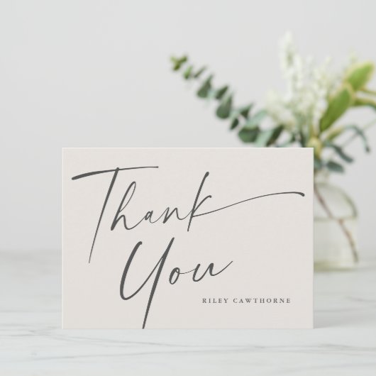 Modernes Script Boho Brautparty Dankeskarte (Stehend Vorderseite)