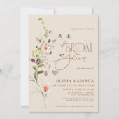 Modernes Script Boho Flower Garden Brautparty Einladung (Vorderseite)