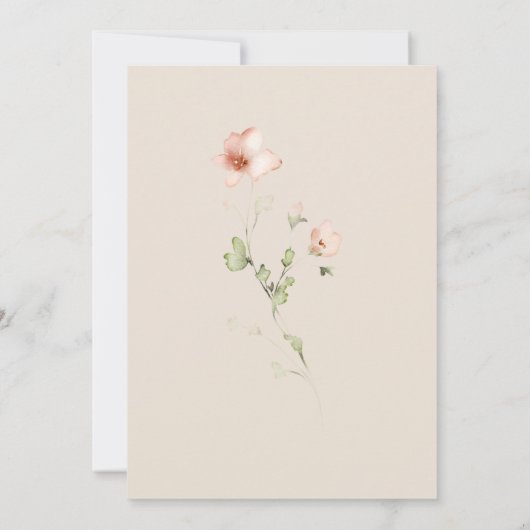 Modernes Script Boho Flower Garden Brautparty Einladung (Rückseite)