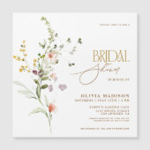 Modernes Script Boho Flower Garden Brautparty Magneteinladung (Vorderseite)