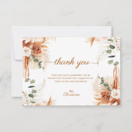 Modernes Script Boho Terracotta Foto Abschluss Dankeskarte