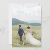 Modernes Script Boho Wedding Foto Dankeskarte (Rückseite)