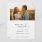 Modernes Script Boho Wedding Foto Save The Date (Rückseite)